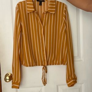 Stripped button down shirt.